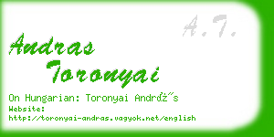 andras toronyai business card